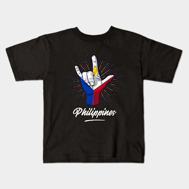 I Love You Philippines Hand Gesture Cute Gift Women Men Kids T-Shirt by teeleoshirts